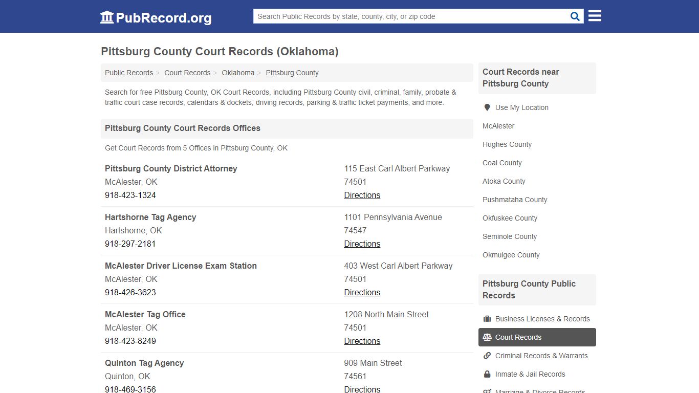Free Pittsburg County Court Records (Oklahoma Court Records)