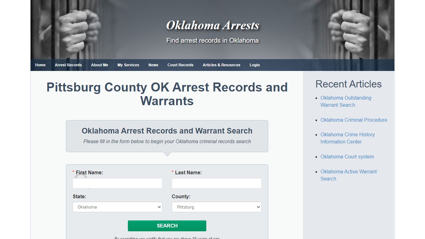 Pittsburg County OK Arrest Records and Warrants